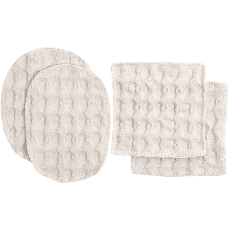 The Organic Company Big Waffle waschbare Abschminkpads 4er Set, Stone