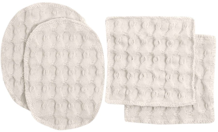 The Organic Company Big Waffle waschbare Abschminkpads 4er Set, Stone