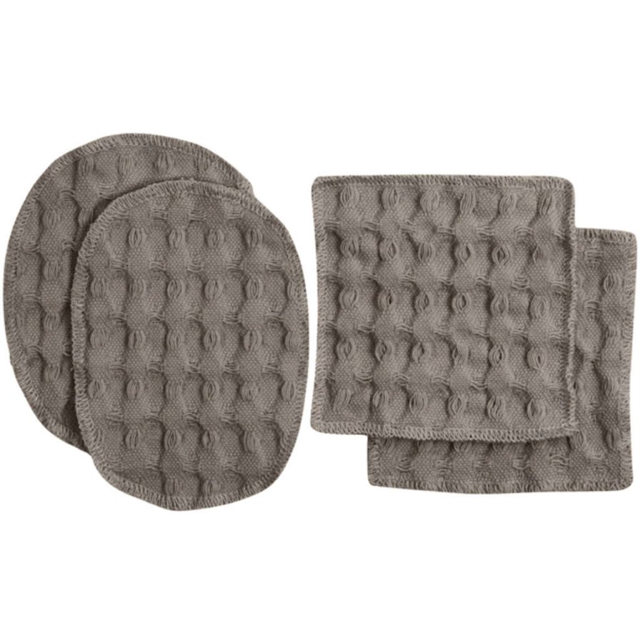 The Organic Company Big Waffle waschbare Abschminkpads 4er Set, Clay