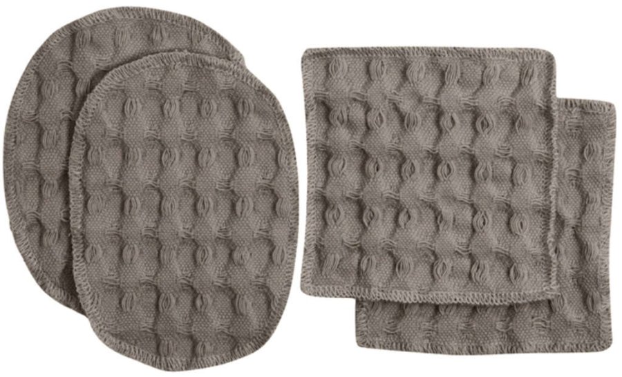 The Organic Company Big Waffle waschbare Abschminkpads 4er Set, Clay