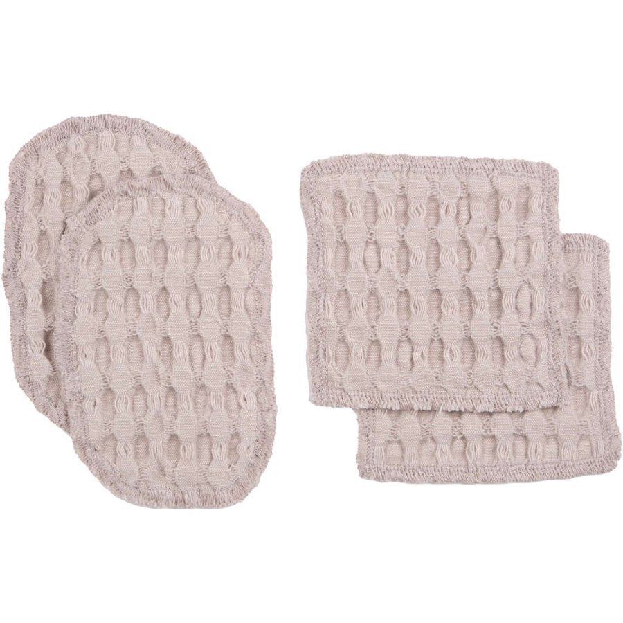 The Organic Company Big Waffle waschbare Abschminkpads 4er Set, Dusty Lavender