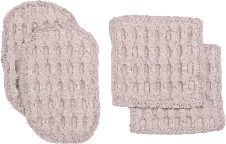 The Organic Company Big Waffle waschbare Abschminkpads 4er Set, Dusty Lavender