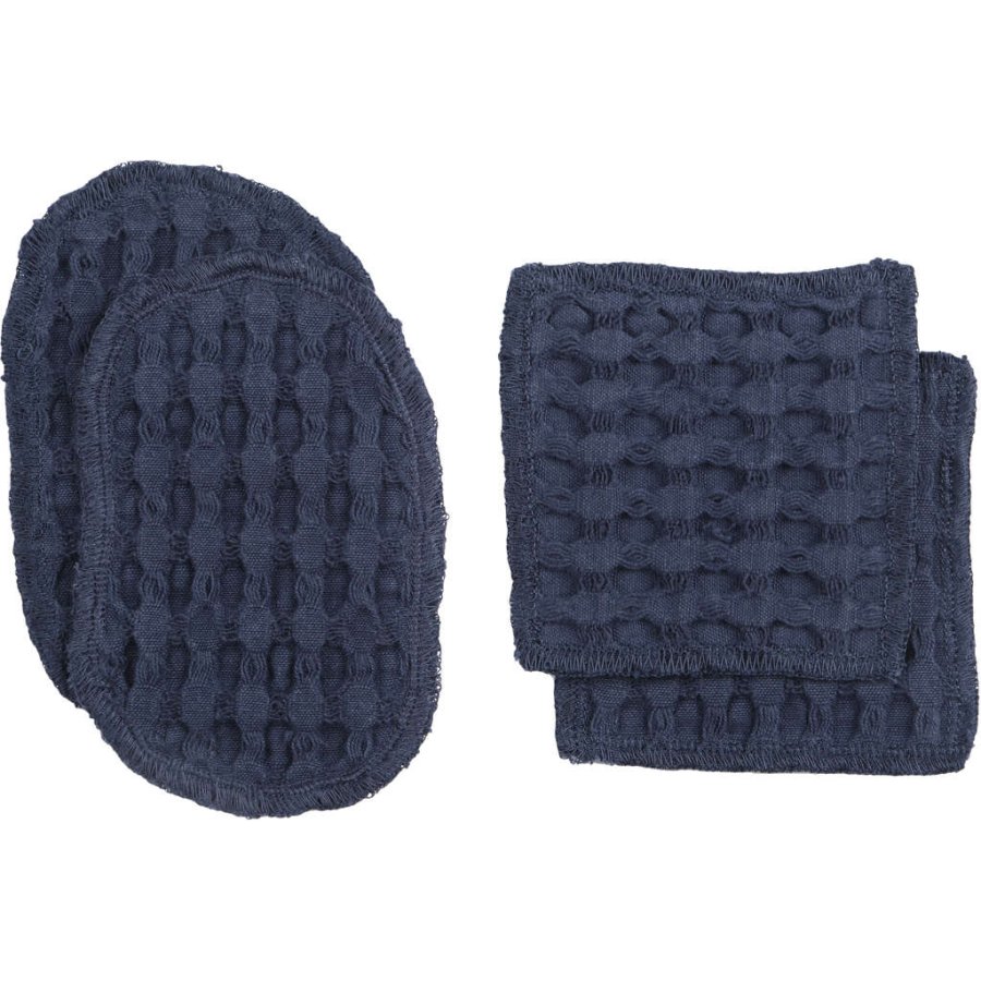 The Organic Company Big Waffle waschbare Abschminkpads 4er Set, Dark Blue