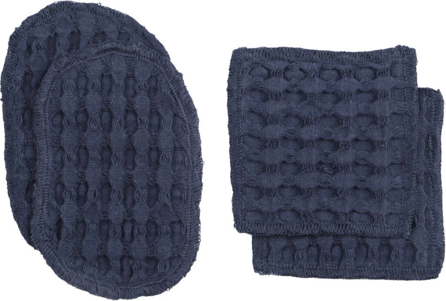 The Organic Company Big Waffle waschbare Abschminkpads 4er Set, Dark Blue