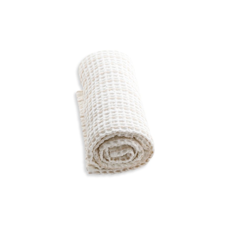 The Organic Company Vaffel Hndklde 100x150 cm, Natural White Stone