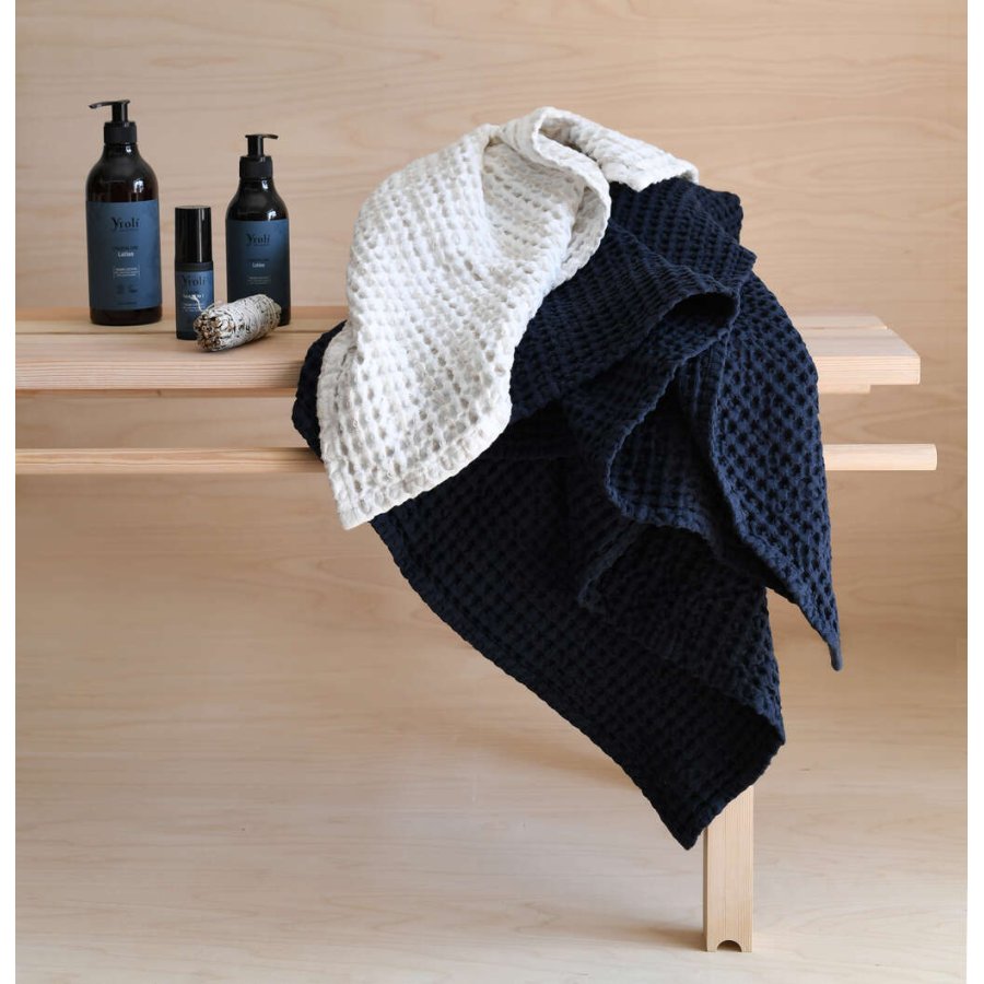 The Organic Company Vaffel Hndklde 100x150 cm, Dark Blue