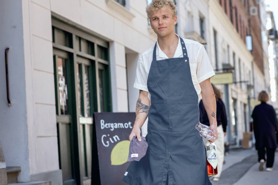 The Organic Company Forkl�de m. Lomme 80x95 cm, Grey Blue