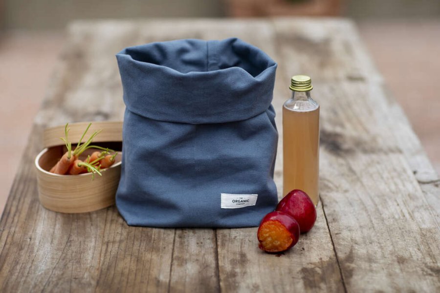 The Organic Company Lunch-Tasche 39 cm, Grau Blau