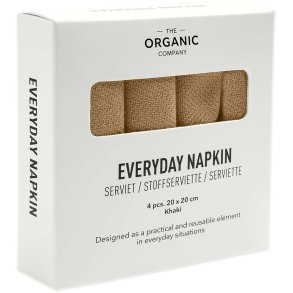 The Organic Company Stoffservietten 4er Set, 20x20 cm, Khaki