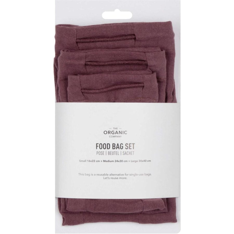 The Organic Company Wiederverwendbare Lebensmitteltasche 3er Set, Maroon