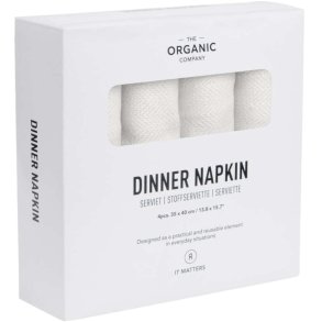 The Organic Company Stoffservietten 4er Set, 35x40 cm, Natural White