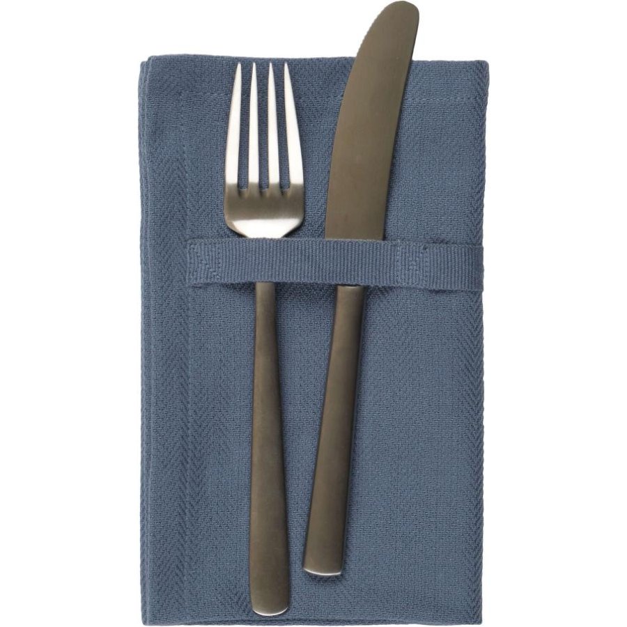 The Organic Company Stoffservietten 4er Set, 35x40 cm, Grey Blue