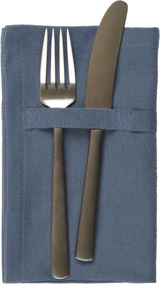 The Organic Company Stoffservietten 4er Set, 35x40 cm, Grey Blue