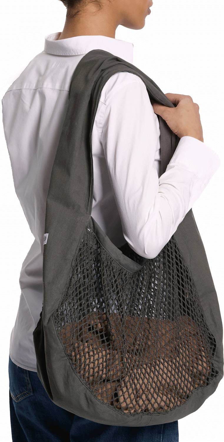 The Organic Company Net Schultertasche 45x44 cm, Dark Grey