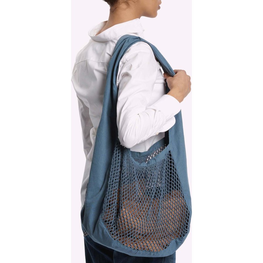 The Organic Company Net Schultertasche 45x44 cm, Grey Blue