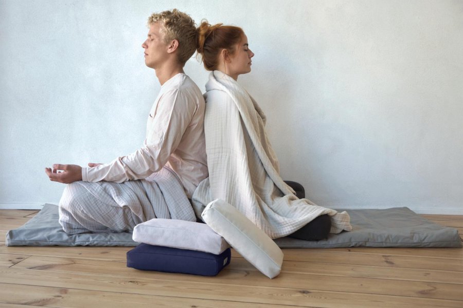 The Organic Company Meditationspude 30x5x20 cm, Dark Blue