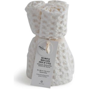The Organic Company Vaffel Vaskeklud 3 stk. 25x40 cm, Natural White