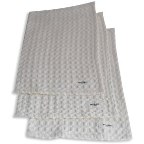 The Organic Company Vaffel Vaskeklud 3 stk. 25x40 cm, Natural White