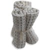 The Organic Company Big Waffle Waschlappen 3er Set 25x40 cm, Natural White Stone