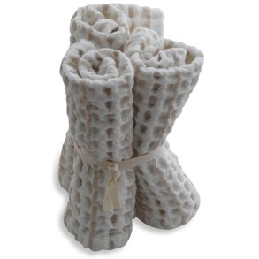 The Organic Company Vaffel Vaskeklud 3 stk. 25x40 cm, Natural White Stone