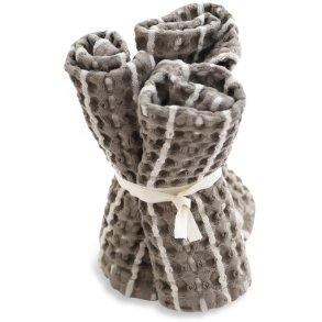 The Organic Company Vaffel Vaskeklud 3 stk. 25x40 cm, Clay Stone