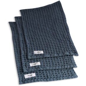 The Organic Company Vaffel Vaskeklud 3 stk. 25x40 cm, Grey Blue