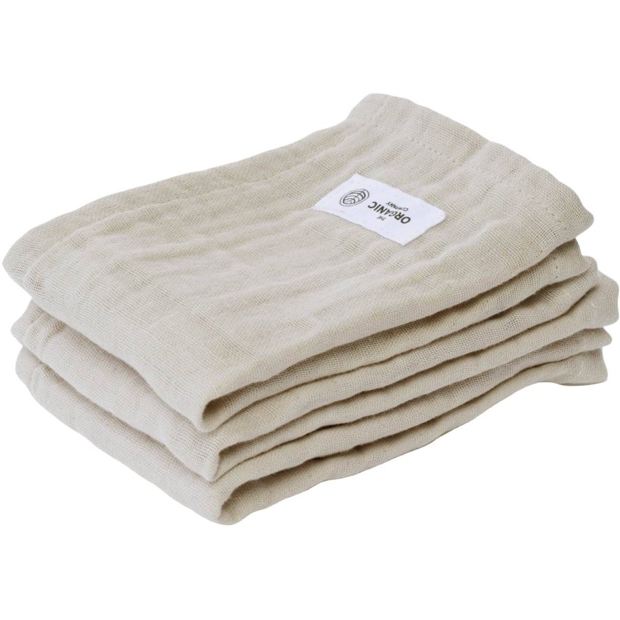 The Organic Company FINE Waschlappen 3er Set 30x30 cm, Stone