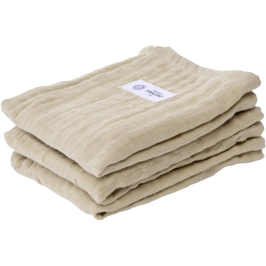 The Organic Company FINE Waschlappen 3er Set 30x30 cm, Pale Honey