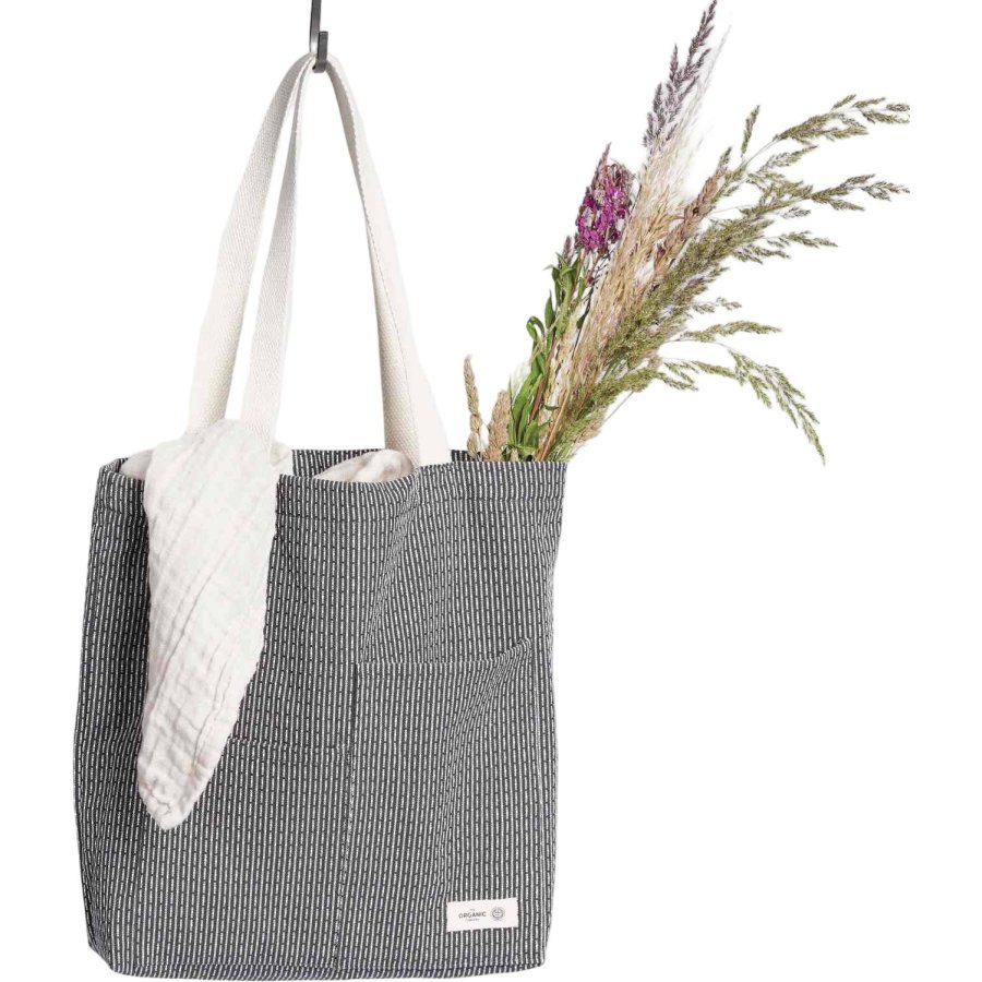 The Organic Company Piqu&eacute; Tote Bag 30x35 cm, Evening Grey