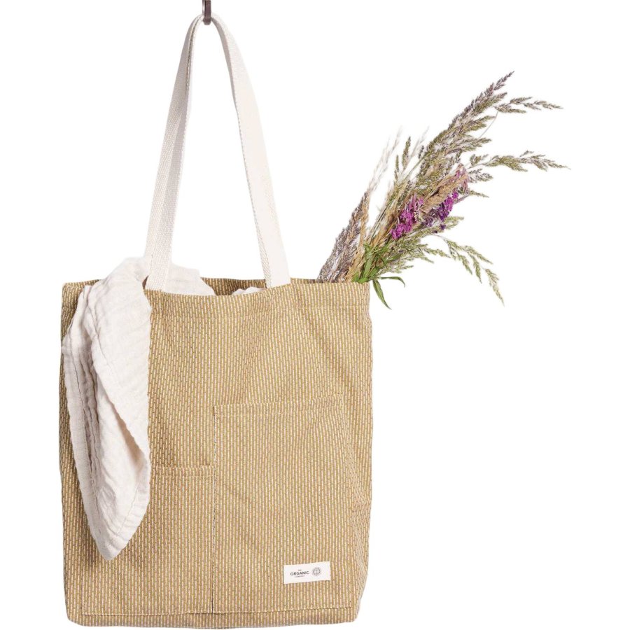 The Organic Company Piqu&eacute; Tote Bag 30x35 cm, Khaki Stone