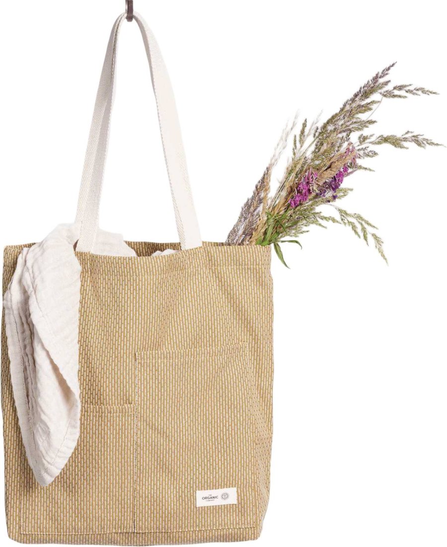 The Organic Company Piqu&eacute; Tote Bag 30x35 cm, Khaki Stone