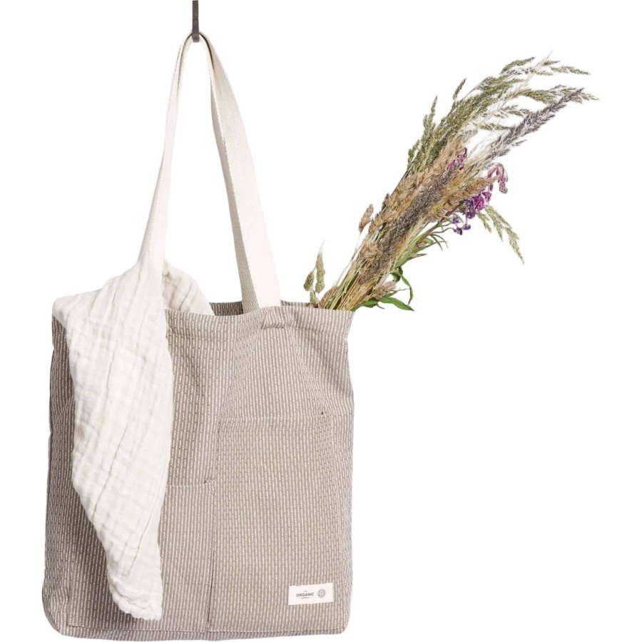 The Organic Company Piqu&eacute; Tote Bag 30x35 cm, Clay Stone