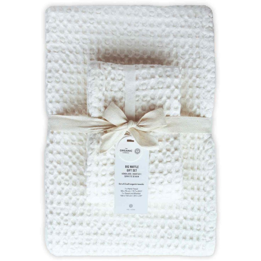 The Organic Company Big Waffle Hndkldegavest, Natural White