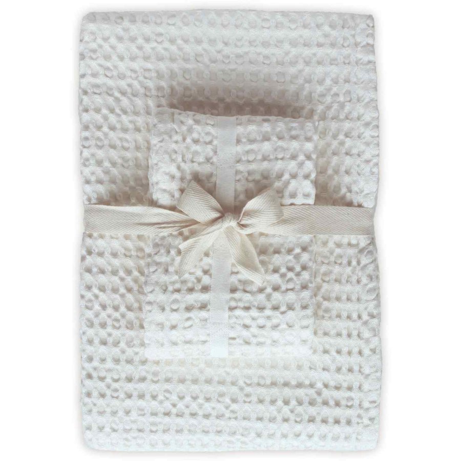 The Organic Company Big Waffle Hndkldegavest, Natural White
