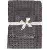 The Organic Company Groes Waffel Handtuch-Geschenkset, Dark Grey