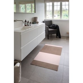 Tica Copenhagen Stripes Horisontal Gulvmåtte 67x120 cm, Sand/Lyserød