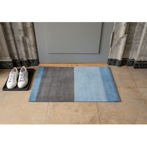 Tica Copenhagen Stripes Horisontal Gulvmåtte 60x90 cm, Blå/Steelgrey