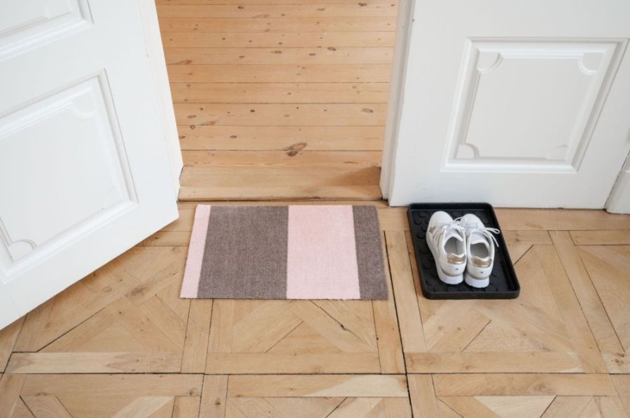 Tica Copenhagen Stripes Bodenmatte 40x60 cm, Sand/Rosa