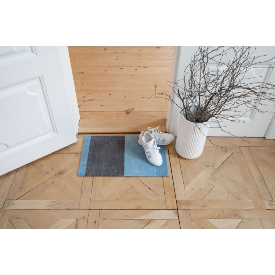 Tica Copenhagen Stripes Bodenmatte 40x60 cm, Blau/Stahlgrau