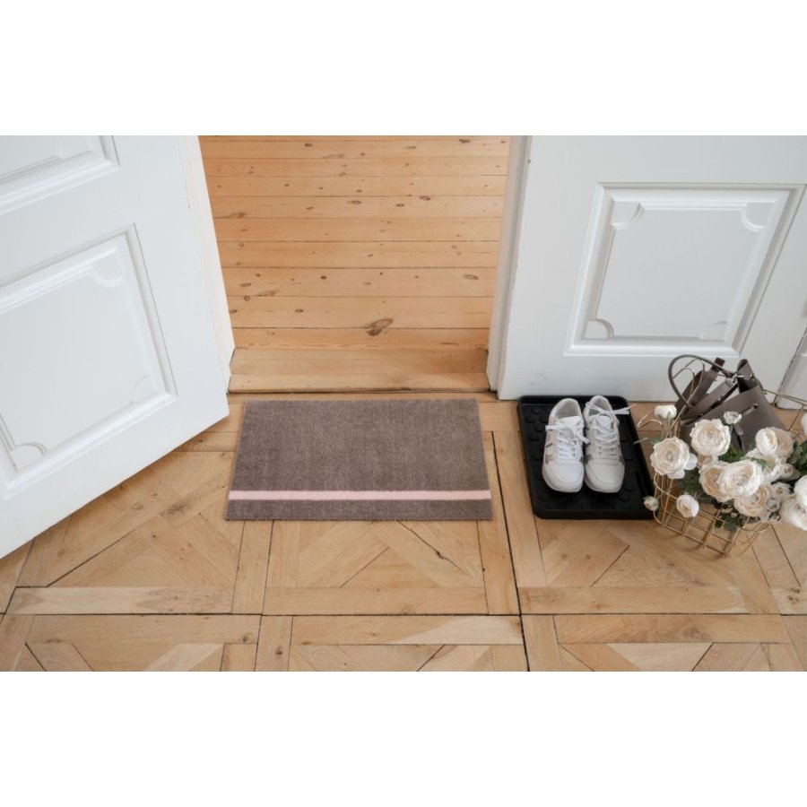 Tica Copenhagen Stripes Vertikal Bodenmatte 40x60 cm, Sand/Rosa