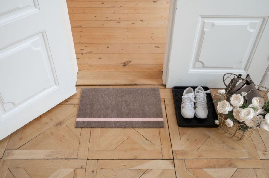 Tica Copenhagen Stripes Vertikal Bodenmatte 40x60 cm, Sand/Rosa