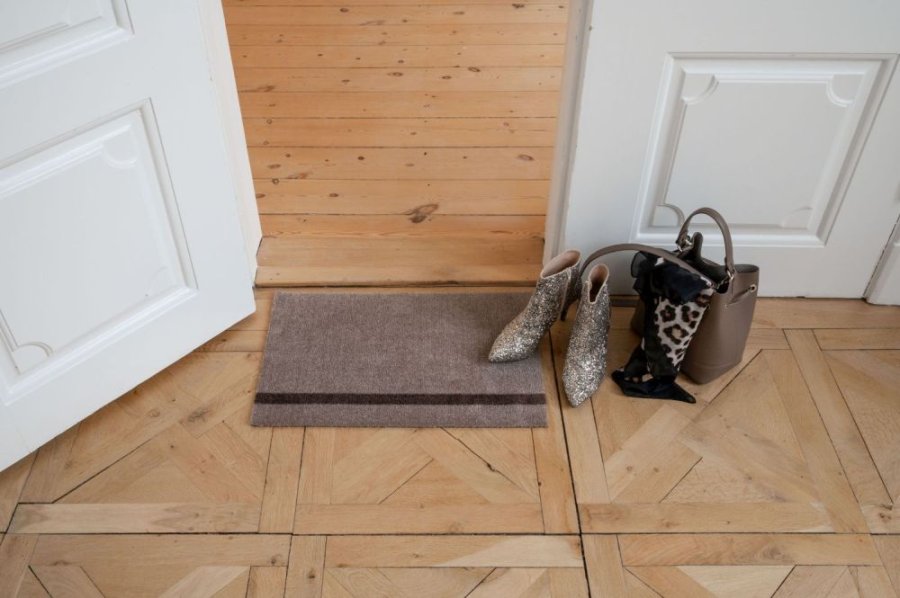 Tica Copenhagen Stripes Vertikal Fu&szlig;matte 40x60 cm, Sand/Braun