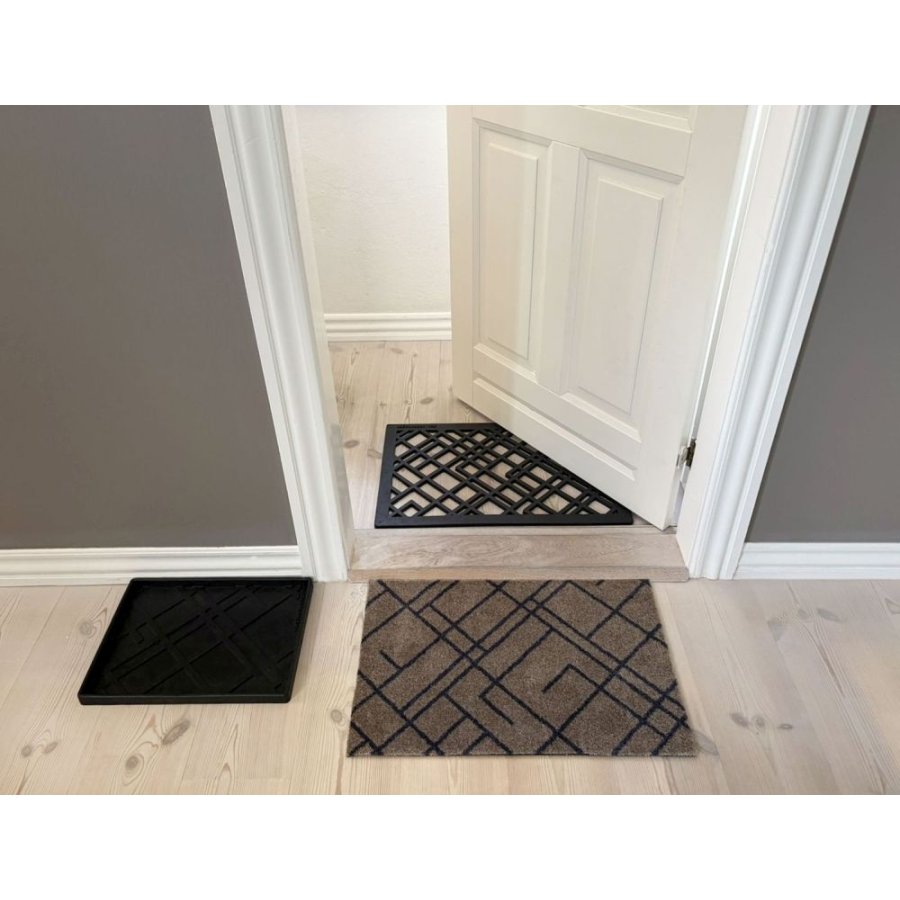 Tica Copenhagen Lines Bodenmatte 40x60 cm, Sand/Blaugrau