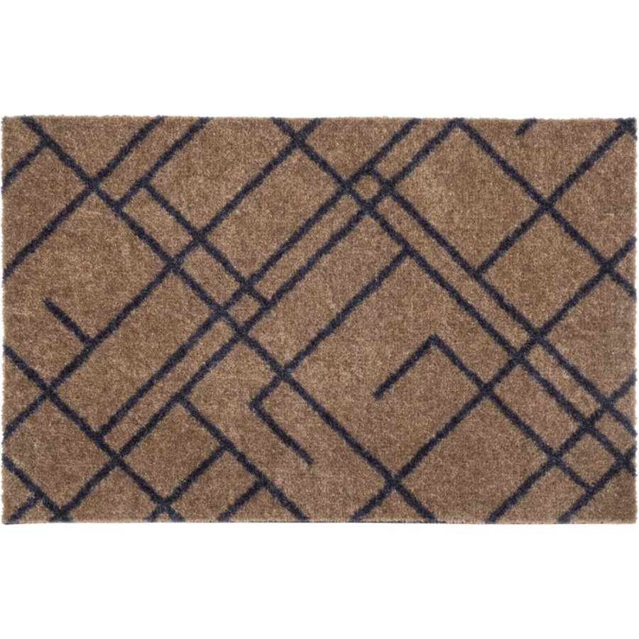 Tica Copenhagen Lines Bodenmatte 40x60 cm, Sand/Blaugrau