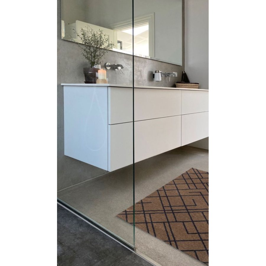 Tica Copenhagen Lines Bodenmatte 60x90 cm, Sand/Blaugrau