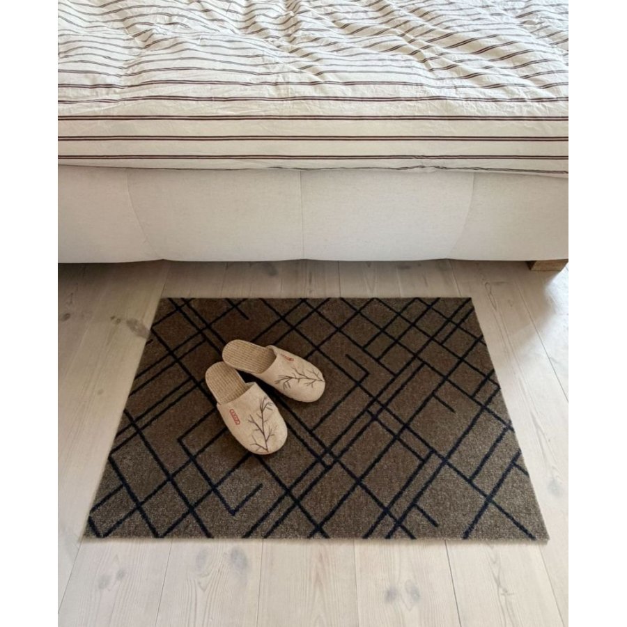 Tica Copenhagen Lines Bodenmatte 60x90 cm, Sand/Blaugrau