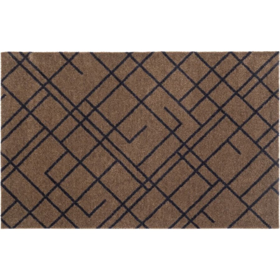 Tica Copenhagen Lines Bodenmatte 60x90 cm, Sand/Blaugrau