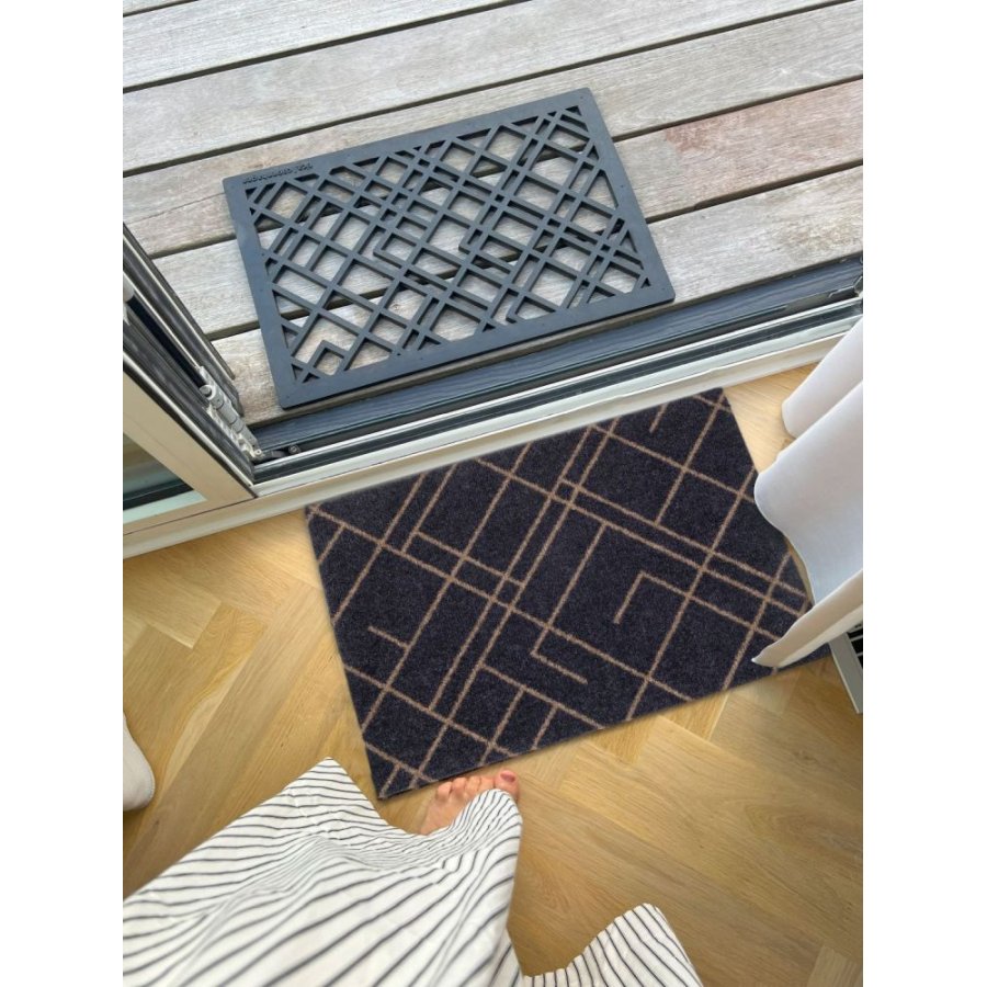 Tica Copenhagen Lines Bodenmatte 40x60 cm, Blaugrau/Sand