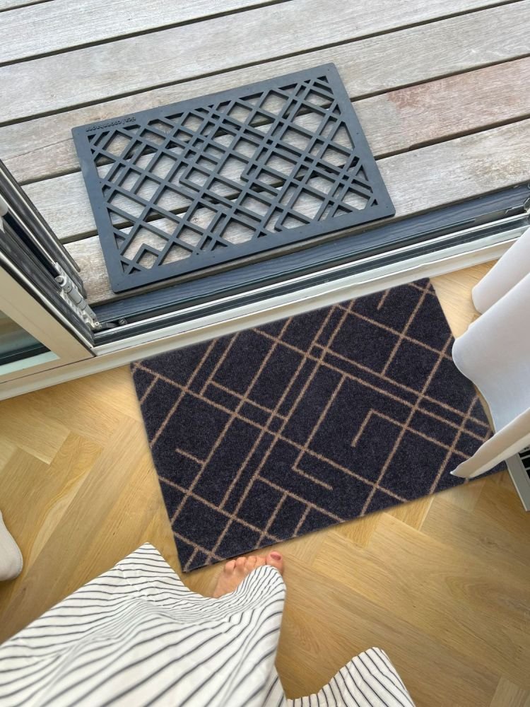 Tica Copenhagen Lines Bodenmatte 40x60 cm, Blaugrau/Sand