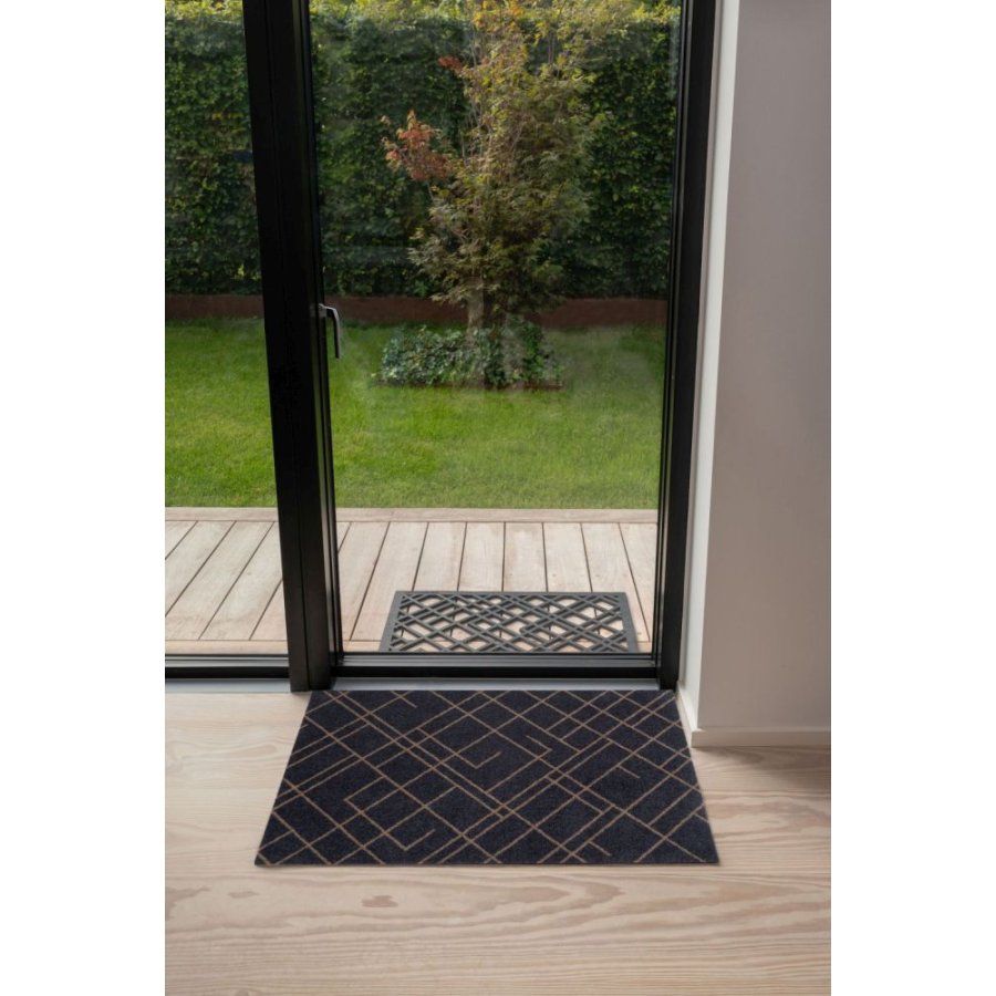 Tica Copenhagen Lines Bodenmatte 60x90 cm, Blaugrau/Sand
